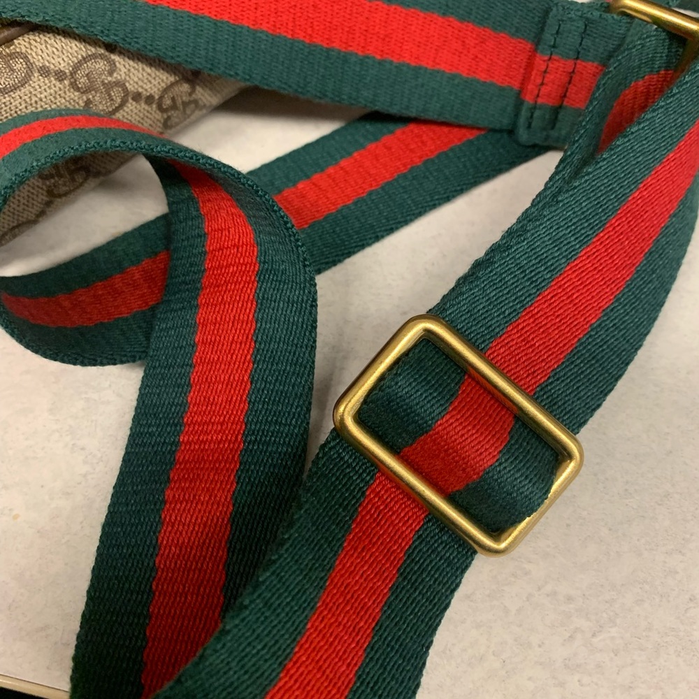 Authentic Vintage Gucci Supreme Canvas Bee Beige Brown Crossbody - Picture 8 of 12